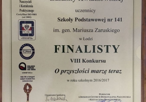Dyplom Zuzanny Kwiatkowskiej